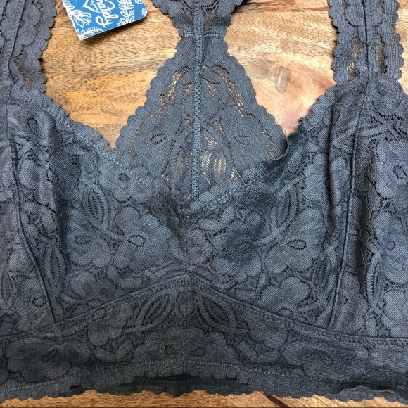 FREE PEOPLE Gray Galloon Lace Racerback bralette - Picture 4 of 11